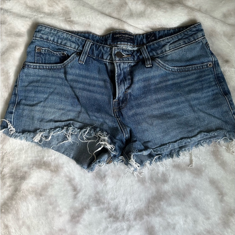 Lucky Brand Women's Frayed Hem Jean Shorts